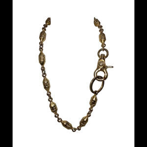 Versace Goldtone Medusa Greek Key Necklace Wallet Chain